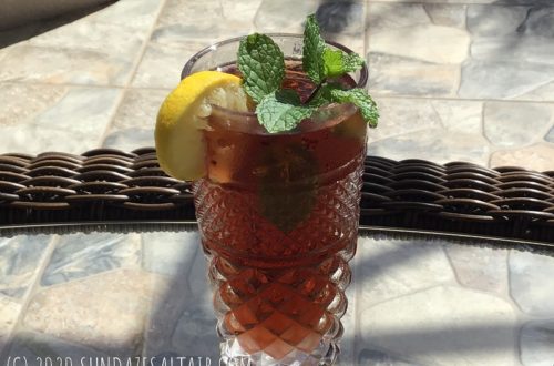 Delicious Iced Tea With Fresh Mint From The Garden And Twist Of Lemon