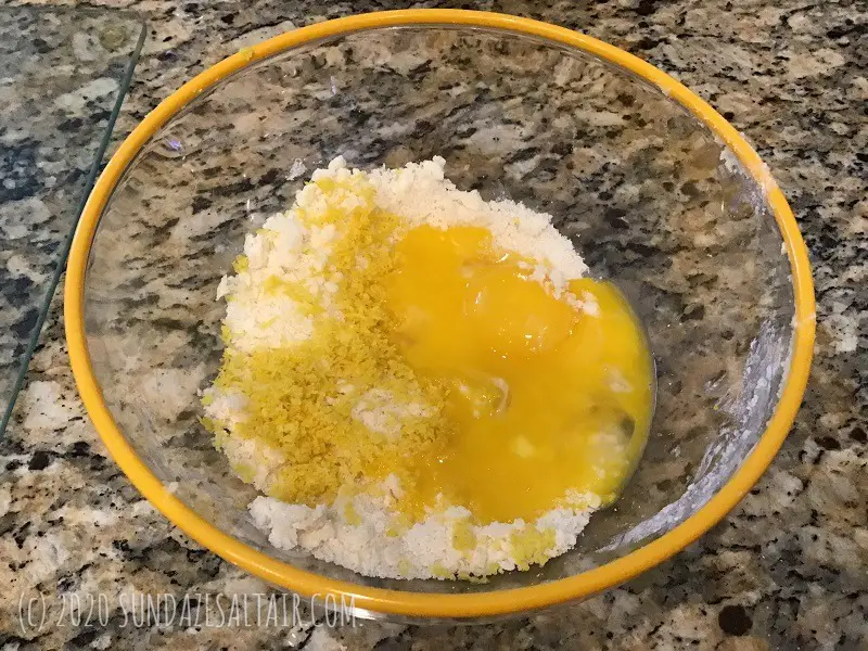 Ingredients for Lemon Pudding Custard Cake In A Bowl