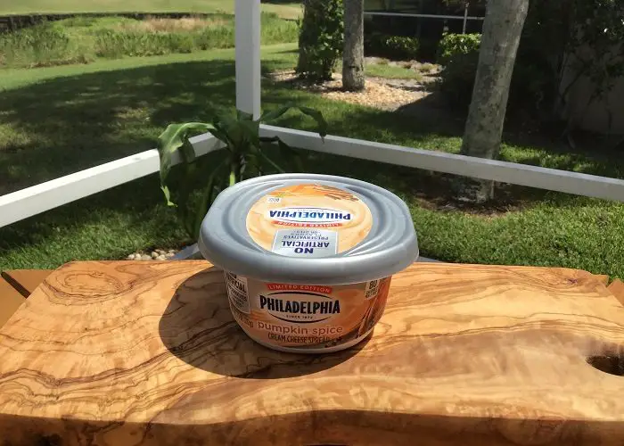 Pumpkin Spice Limited Edition Philadelphia Cream Cheese On Olive Wood Board Al Fresco