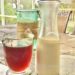 Best Healthy Homemade Coffee Creamer Made Naturally_Easy, Delicious, No Trans Fats_On Tray To Be Served Outside Looking At View